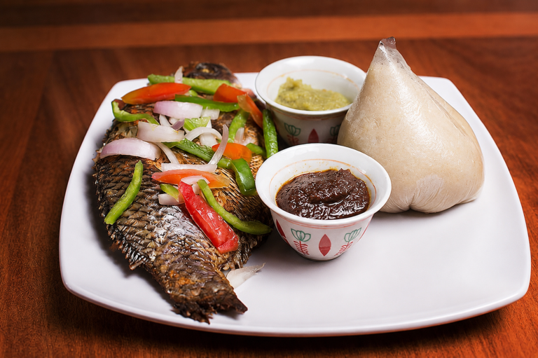 Banku and Grilled Tilapia